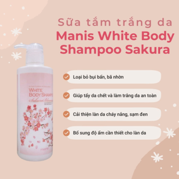 MANIS White Body Shampoo Sakura Blooming - Sữa tắm dưỡng ẩm & sáng da image 2