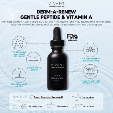 VIVANT Derm-A-Renew - Serum Vitamin A & Peptide trẻ hoá, tái tạo, căng bóng image 3
