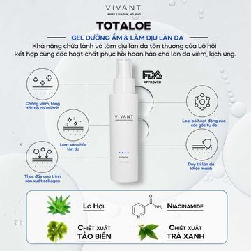 VIVANT Totaloe - Gel dưỡng ẩm & làm dịu căng bóng da tức thì image 2