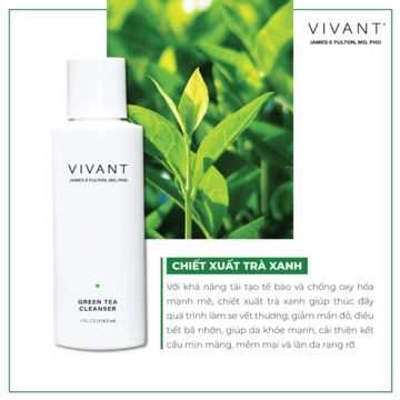 VIVANT Green Tea Cleanser - Sữa rửa mặt kháng khuẩn & chữa lành da image 2