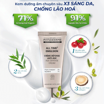 PHYSIODERMIE All Time3 Emulsion Age Defense Cream - Kem sáng da & dưỡng ẩm chuyên sâu X3 chống lão hoá image 4