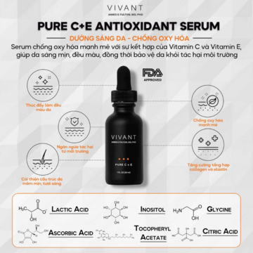 VIVANT Pure C + E - Tinh chất Vitamin C & E làm sáng da chống oxy hoá image 2