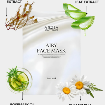Axxzia Beauty Force Airy Face Mask - Mặt nạ dưỡng trắng cấp ẩm phục hồi (miếng) image 3