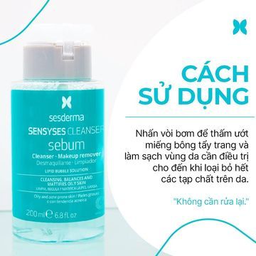 Sensyses Cleanser Sebum - Nước tẩy trang kiềm dầu, làm sạch da dầu image 7