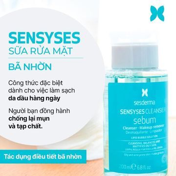 Sensyses Cleanser Sebum - Nước tẩy trang kiềm dầu, làm sạch da dầu image 4