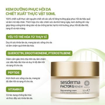 Sesderma FACTOR G Renew Rejuvenating Cream - Kem dưỡng phục hồi, trẻ hoá da image 2