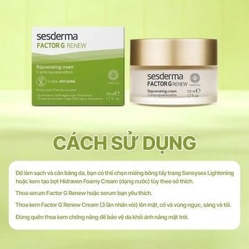 Sesderma FACTOR G Renew Rejuvenating Cream - Kem dưỡng phục hồi, trẻ hoá da image 4